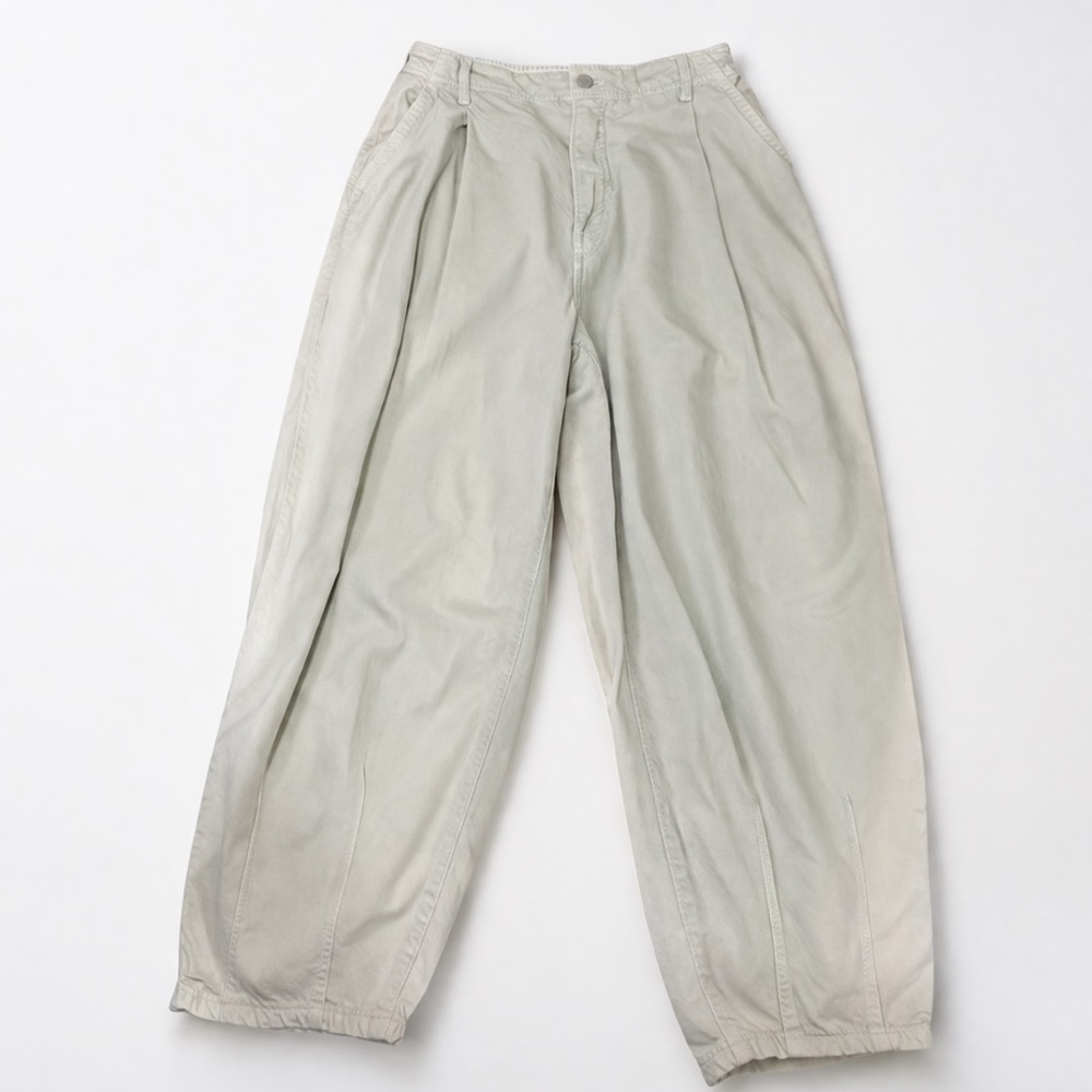 Pilcro Pants Womens sz 27 Green Tie dye Barrel Leg Ballon Wide Relaxed Utility